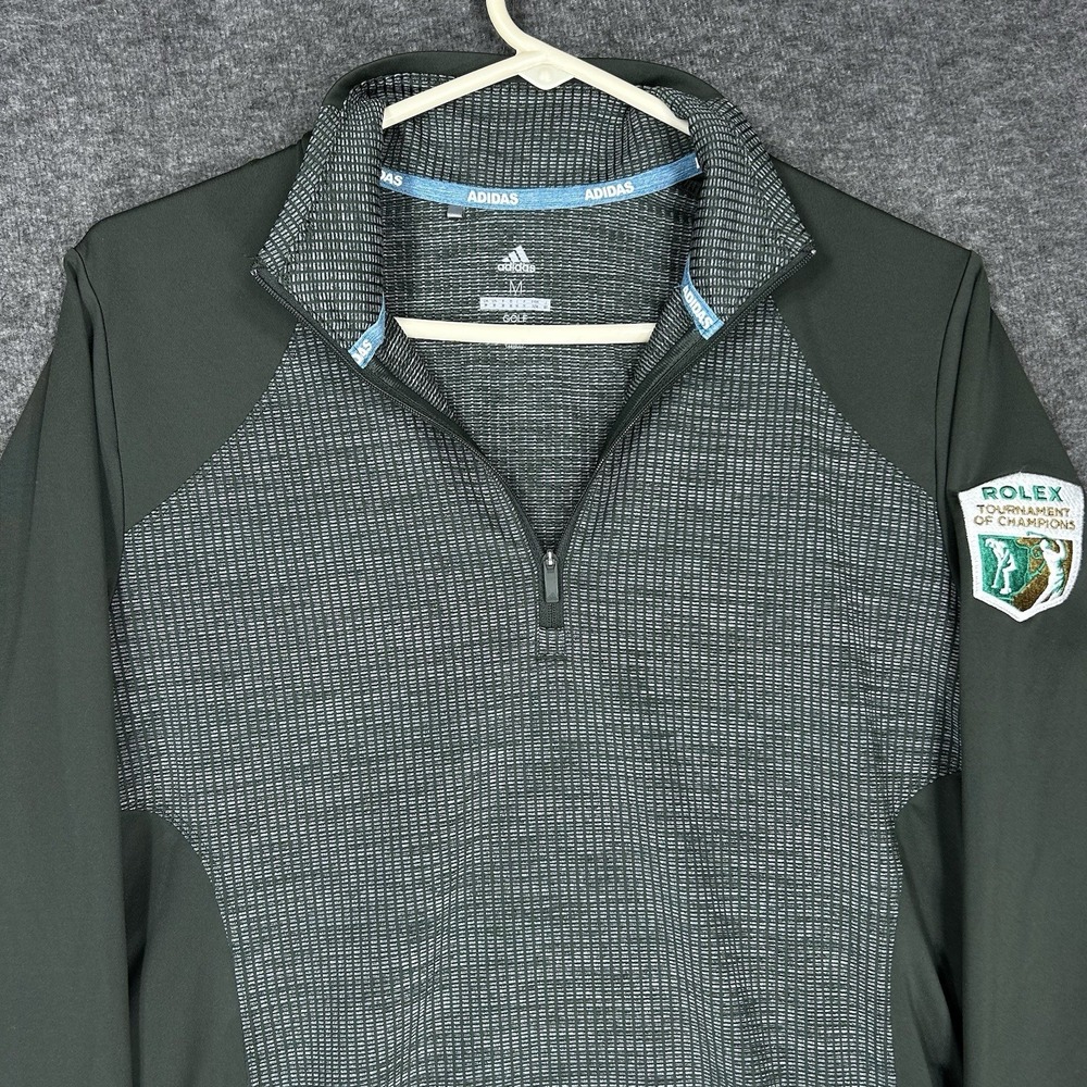 Adidas 1/2 Zip Knit Jacket Pullover Womens M Green Rolex Tournament Of Champions
